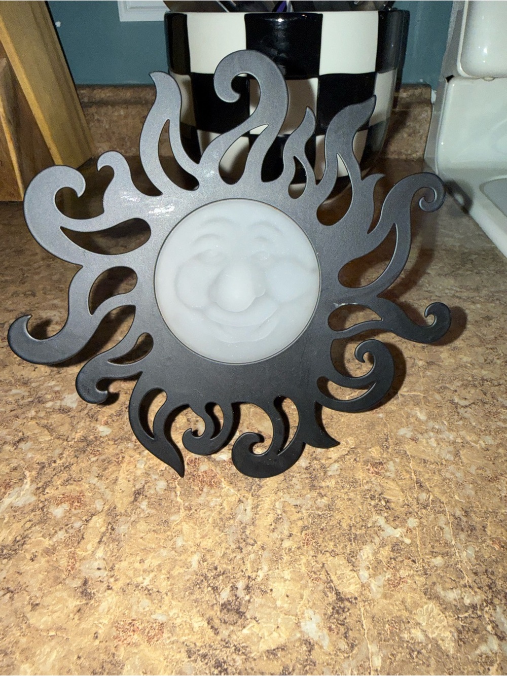Vintage 90s Partylite “Sunbeam” hanging sun face tea light candle holder - Picture 2 of 8